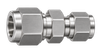 DUR stainless steel compression fitting — representative colored series image; dimensions vary by model.