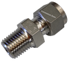 MDCT stainless steel male connector - representative product photo; dimensions and thread details vary by model.