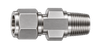 DCTZ stainless steel compression fitting — representative colored series image; dimensions vary by model.