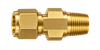 DCTZ brass compression fitting — representative colored series image; dimensions vary by model.