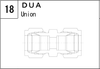 DUA manufacturer series illustration; representative only. Size, dimensions and finish vary by model.