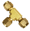 DTA brass union tee - representative product photo; dimensions and thread details vary by model.