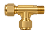 DTK brass compression fitting — representative colored series image; dimensions vary by model.
