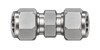DUA stainless steel compression fitting — representative colored series image; dimensions vary by model.