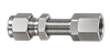 DSS stainless steel compression fitting — representative colored series image; dimensions vary by model.
