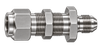 DUE stainless steel compression fitting — representative colored series image; dimensions vary by model.