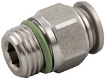 Stainless Steel (FKM Seal) Straight Male 10mm Tube x 1/4" BSPP - 60020-10-1/4