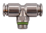 Stainless Steel (FKM Seal) Swivel Branch Tee 12mm Tube x 1/2" Swift-Fit - 60211X-12-1/2