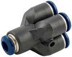 Composite 4-Position Y, 1/4" Tube x 1/4" Tube - 85330-04-04