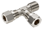 AIG-9230 silver steel compression fitting — representative colored series image; dimensions vary by model.