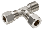 AIG-9230 silver steel compression fitting — representative colored series image; dimensions vary by model.