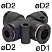4MM X 3mm Tube Fitting, Mini Type - PZC4-3M