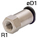 6MM X M5×0.8 Tube Fitting, Mini Type - PCF6-M5M