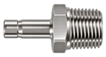 DHA stainless steel compression fitting — representative colored series image; dimensions vary by model.