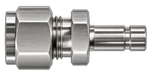DRE stainless steel compression fitting — representative colored series image; dimensions vary by model.