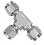 DTA stainless steel compression fitting — representative colored series image; dimensions vary by model.