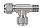 DTK stainless steel compression fitting — representative colored series image; dimensions vary by model.