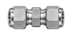 DUA stainless steel compression fitting — representative colored series image; dimensions vary by model.
