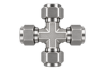 DXA stainless steel compression fitting — representative colored series image; dimensions vary by model.