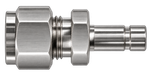 DRE stainless steel compression fitting — representative colored series image; dimensions vary by model.