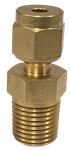 MDCT brass male connector - representative product photo; dimensions and thread details vary by model.