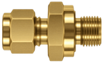 DCO brass compression fitting — representative colored series image; dimensions vary by model.