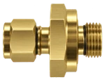 DCM brass compression fitting — representative colored series image; dimensions vary by model.