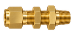 DSC brass compression fitting — representative colored series image; dimensions vary by model.