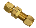 DSU brass bulkhead union - representative product photo; dimensions and thread details vary by model.