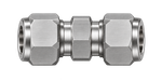 DUA stainless steel compression fitting — representative colored series image; dimensions vary by model.