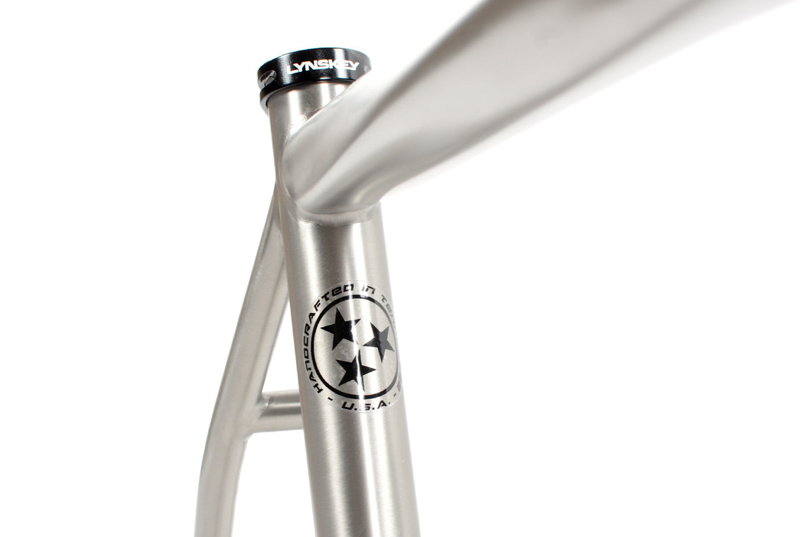 Seat tube with sticker on the Helix Disc Road Frame  