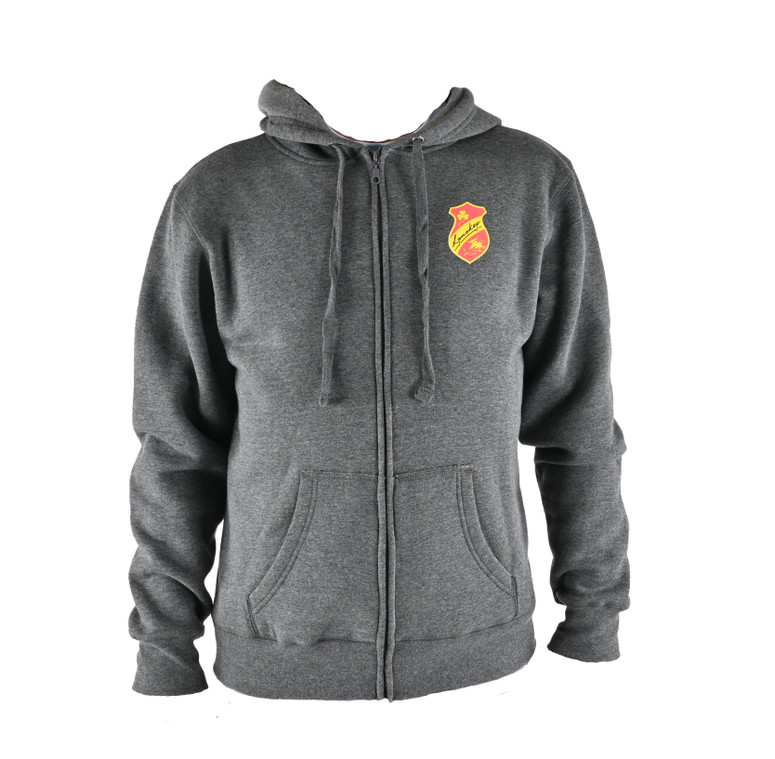 Gray Hoodie Front w/ Crest Logo