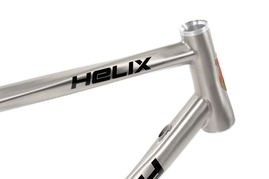 where the top tube and down tube meet the head tube of  Helix Disc Road Frame