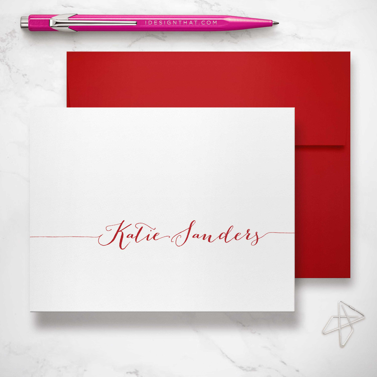 Simple Calligraphy Folded Notecards
