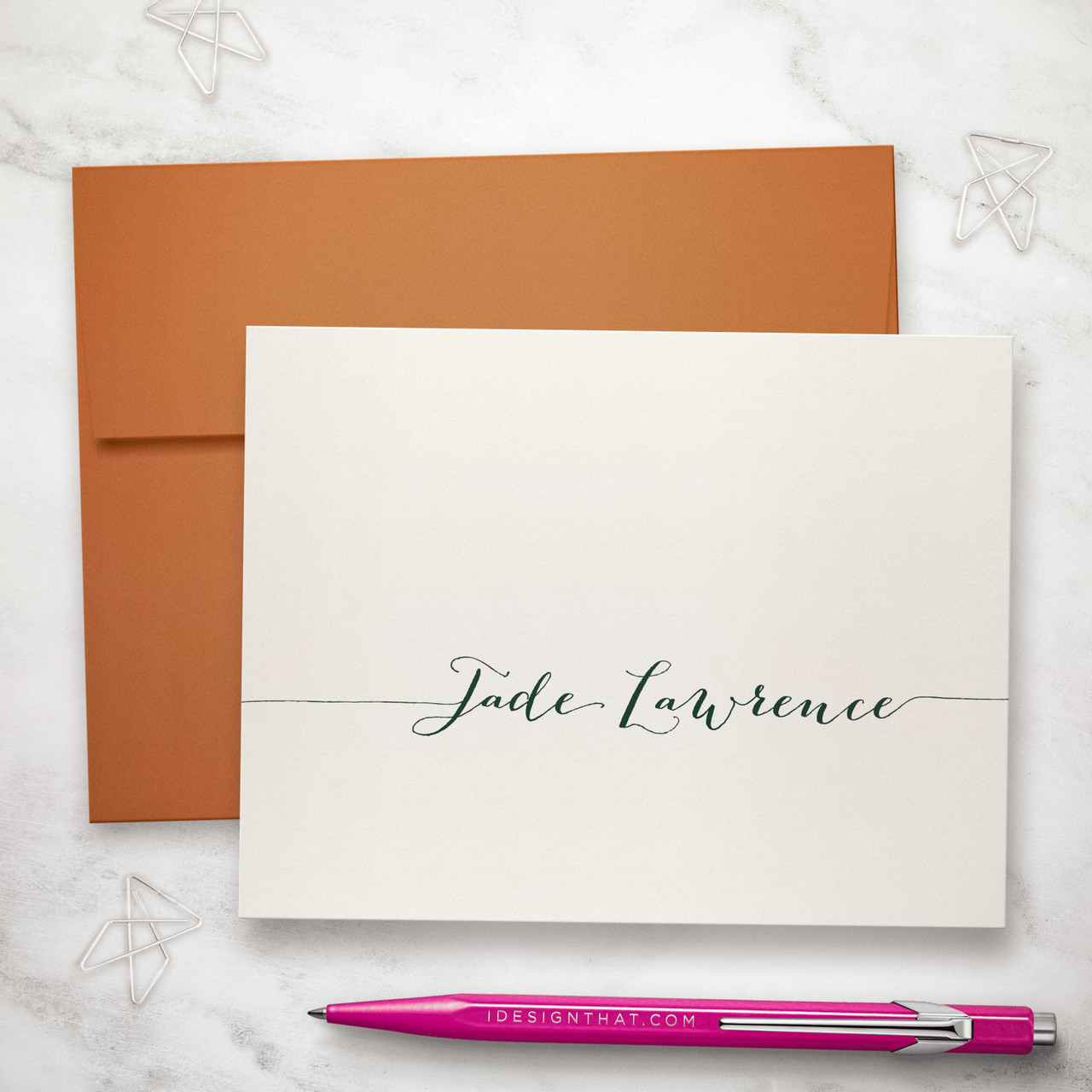 Simple Calligraphy Folded Notecard