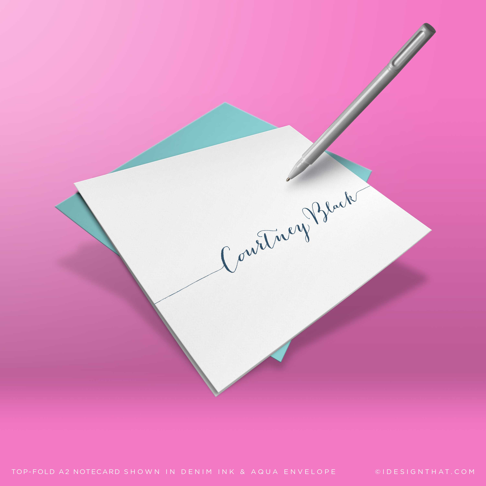 Simple Calligraphy Folded Notecards