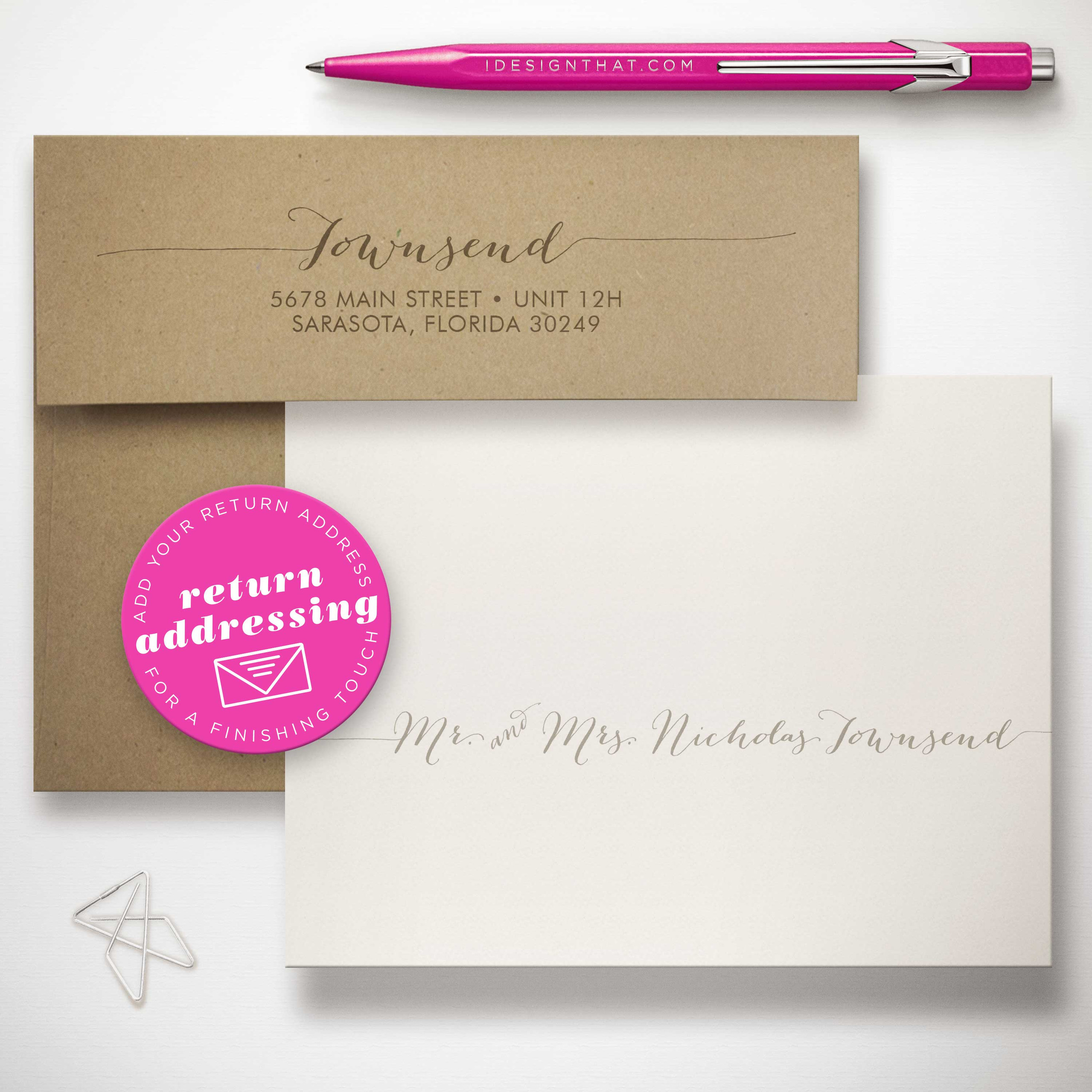 Simple Calligraphy Folded Notecards