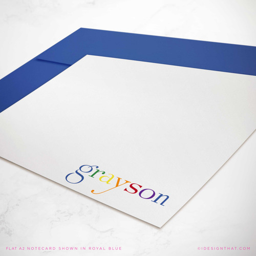 Personalized stationery can be made for any name.