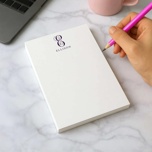 Personalized notepad featuring family monogram design — a timeless personalized stationery gift.