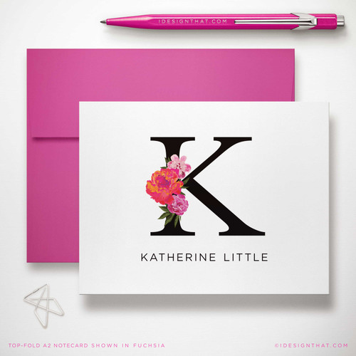 Floral Initial Personalized Stationery Set