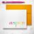 Folded thank-you card for kids with orange envelope, personalized with rainbow lettering for fun and colorful messages