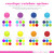 Rainbow envelope color options for personalized folded stationery, including red, blue, violet, lime, and more