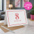 Monogram folded note cards featuring classic script initial and modern border. Monogram folded note cards featuring classic script initial and modern border.