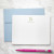 Personalized flat note cards with family monogram design and serif name printed on smooth cardstock. Personalized flat note cards with family monogram design and serif name printed on smooth cardstock.