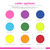 Bright envelope color chart for HOLLA SWASH personalized note cards