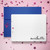 Close-up of 100 lb personalized flat note card and modern calligraphy name