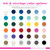 Ink and envelope color chart showing available customization choices for Modern Border personalized folded notecards.
