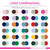Modern Border personalized notepad color inspiration chart showing coordinated combinations for names, accent borders, and design colors.