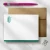 Green-bordered personalized flat notecard with green monogram and kraft envelope