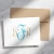 Personalized folded correspondence card with a turquoise and tan Traditional Script monogram and coordinating neutral envelope.